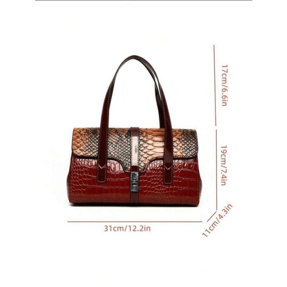 Large Capacity Shoulder Handbag In Snake Pattern - Picture 4 of 4